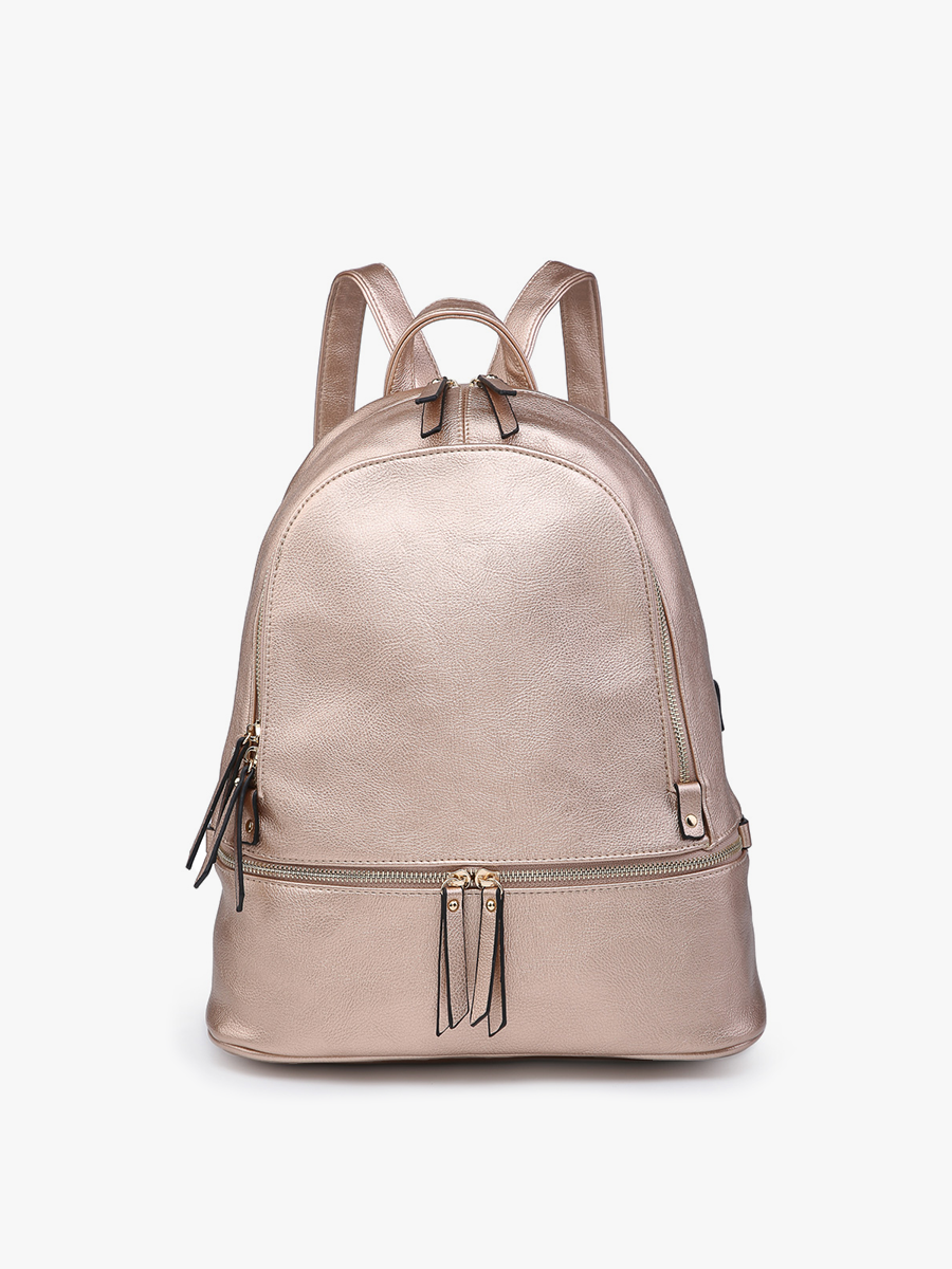 Blake Backpack w/ 3 Zip Compartments: Black Core Jen & Co.