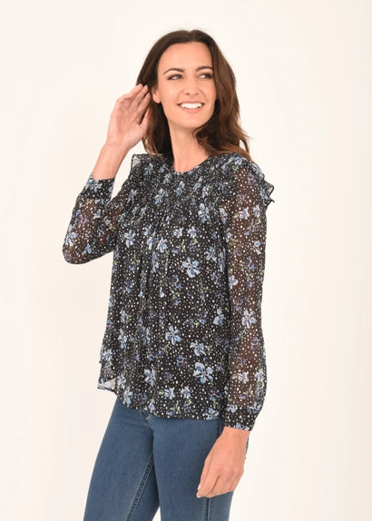 Londyn Boho Smocked Long Sleeve Top Fall-Winter Daniel Rainn