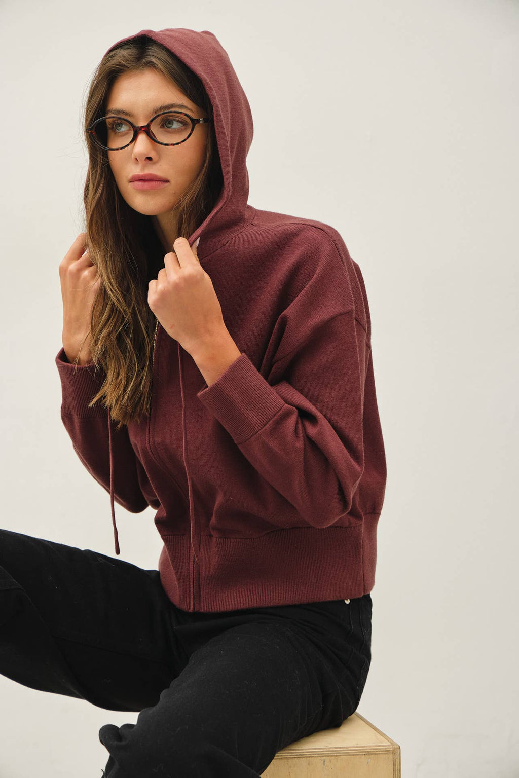 ULTRA COMFY RIBBED KNIT HOODIE JACKET