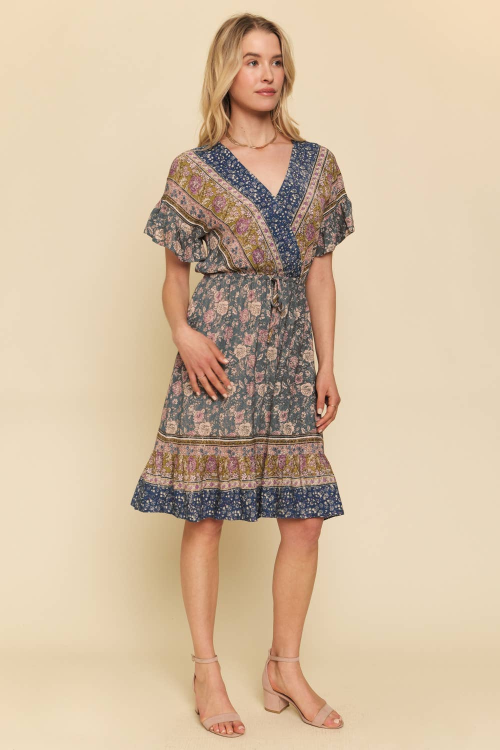 Ruffled Border Print Dress Spring-Summer Mystree