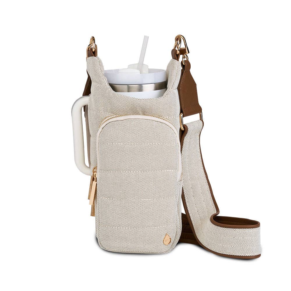 WanderFull - Original HydroBag - HydroBag® HANDLE Dark Oatmeal Canvas with Canvas Vegan Leath
