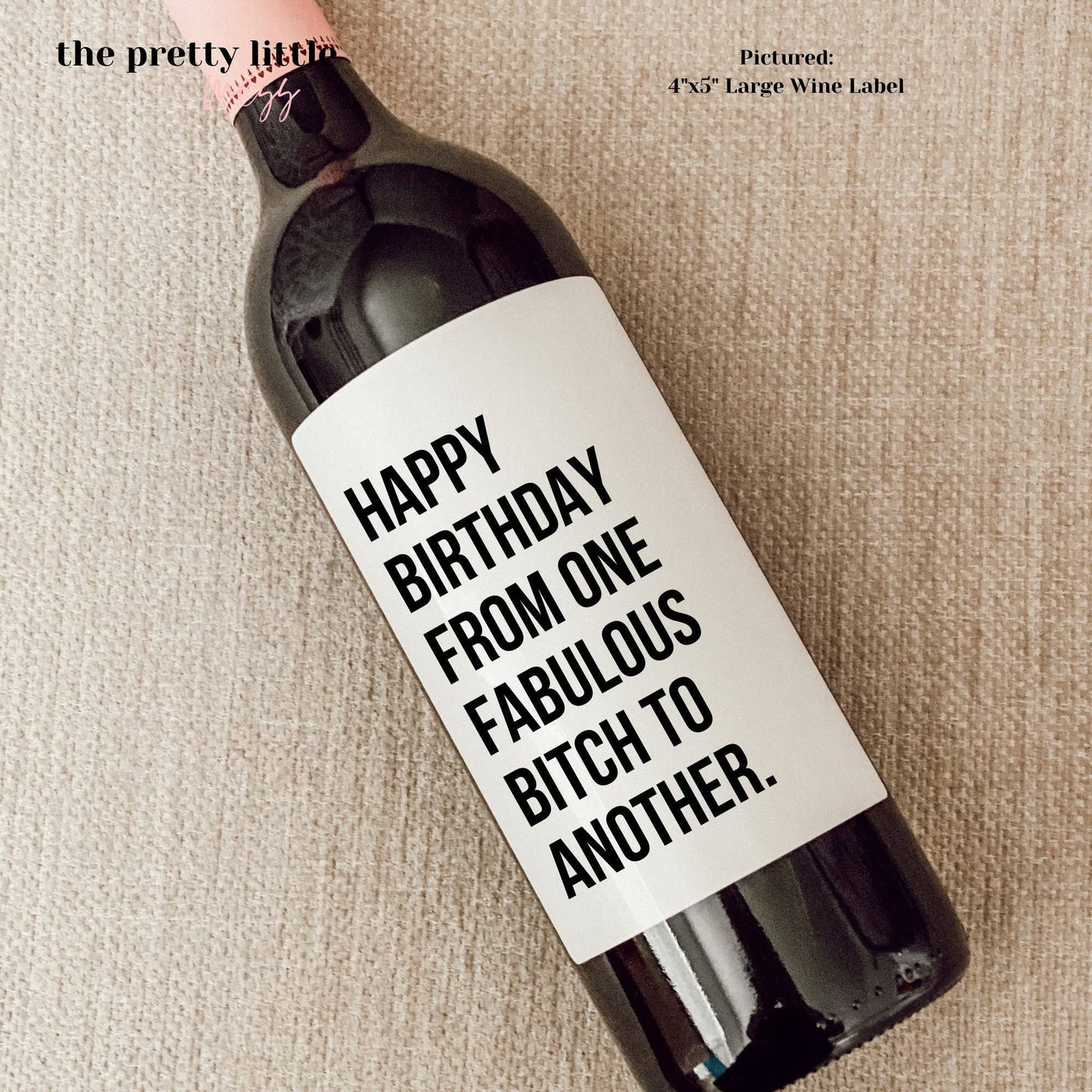 Birthday Wine Label (5x3) Core the pretty little mess