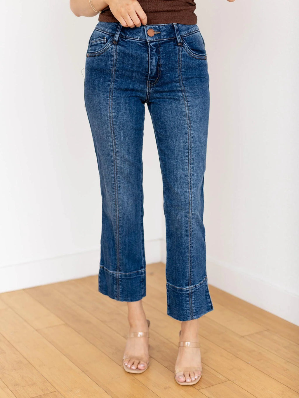 Democracy Ab Solution High Rise Kick Flare Center Seam Side Slit