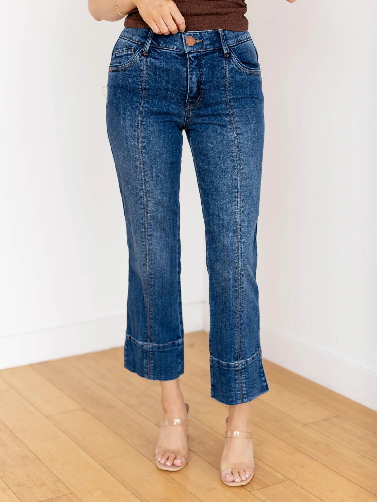 Democracy Ab Solution High Rise Kick Flare Center Seam Side Slit