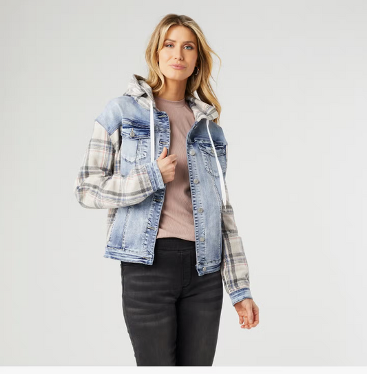 Omg Oversized Denim Jacket with Flannel Fall-Winter Coco + Carmen