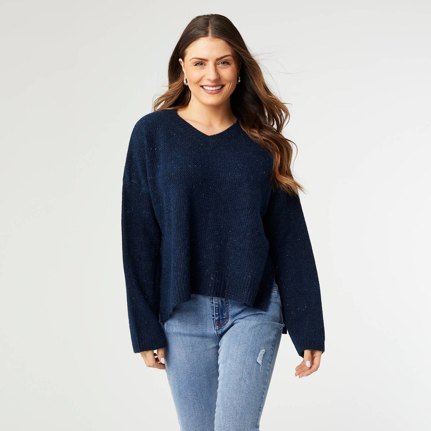 Emery V-Neck Sweater with Lurex Fall-Winter COCO + CARMEN