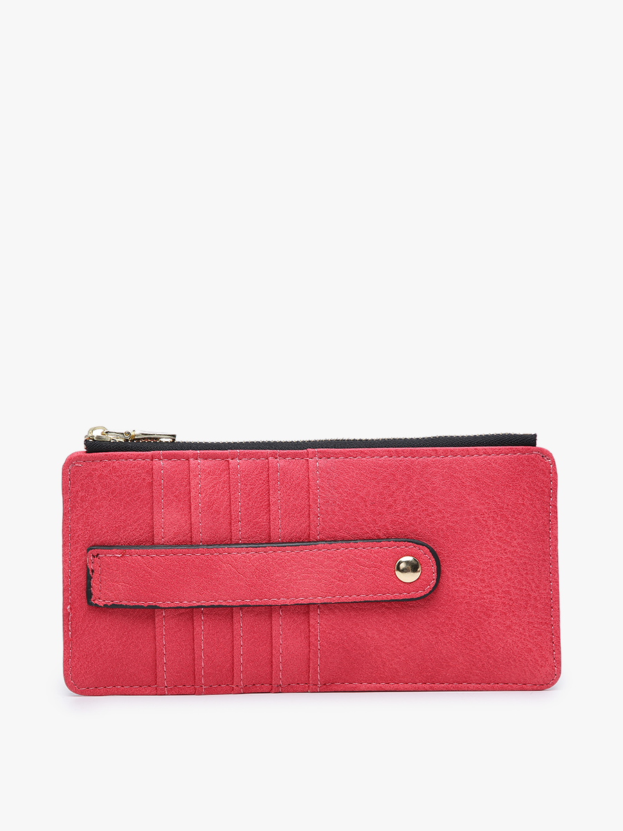 Hot Pink Saige Slim Card Holder Wallet Fall-Winter Jen & Co.