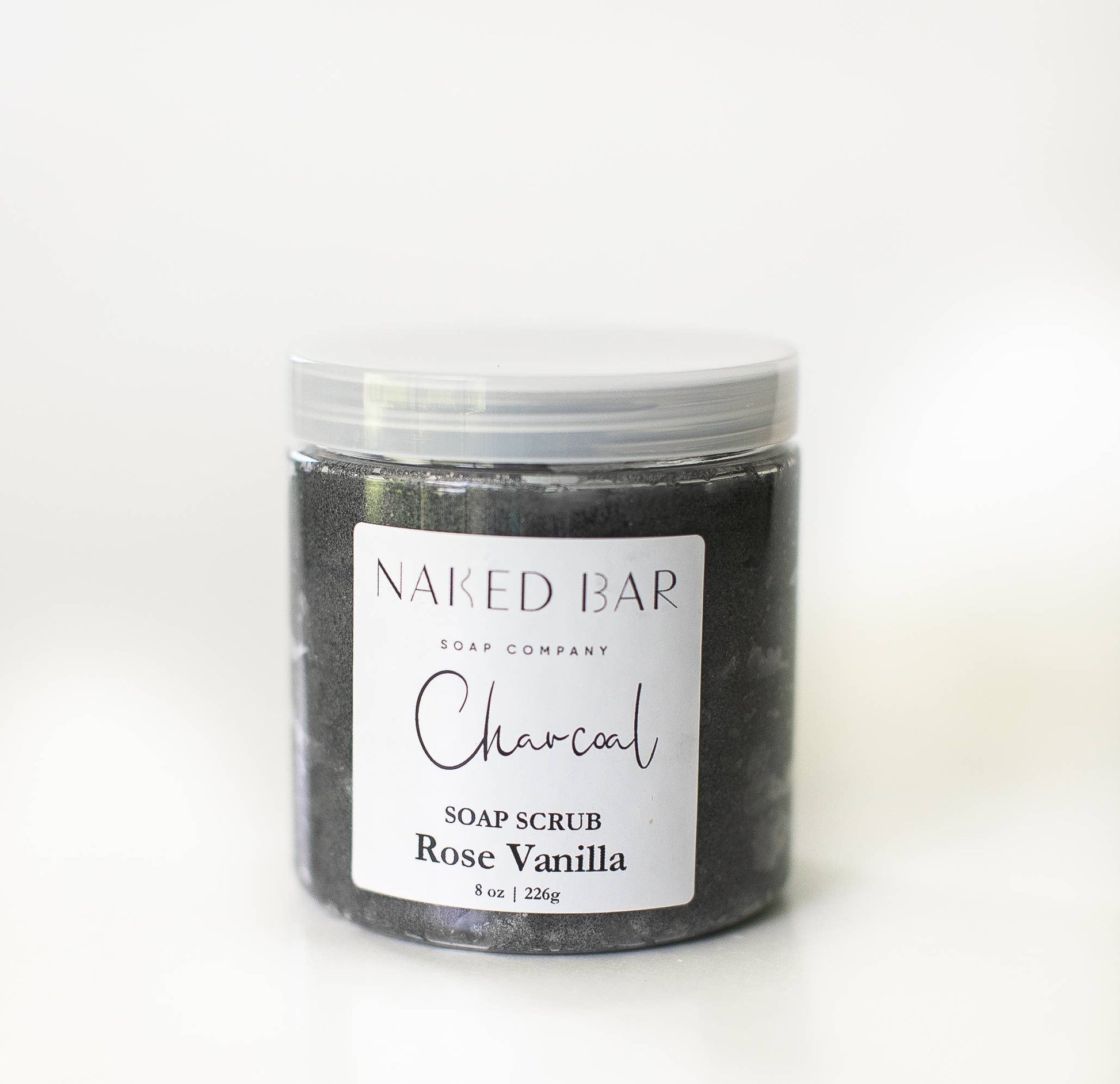 Charcoal Rose Vanilla Whipped Soap Scrub Core Naked Bar Soap Co.
