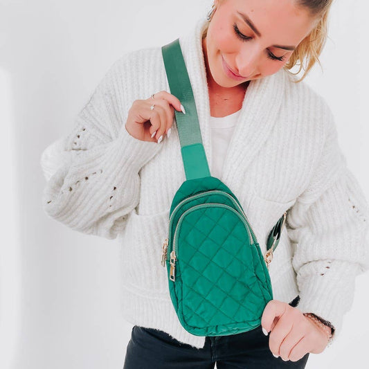 Pinelope Puffer Bum Bag: Emerald Spring-Summer Pretty Simple