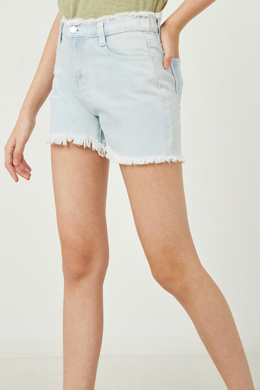 Girls Distressed Frayed Detail Denim Shorts Spring-Summer Hayden Los Angeles