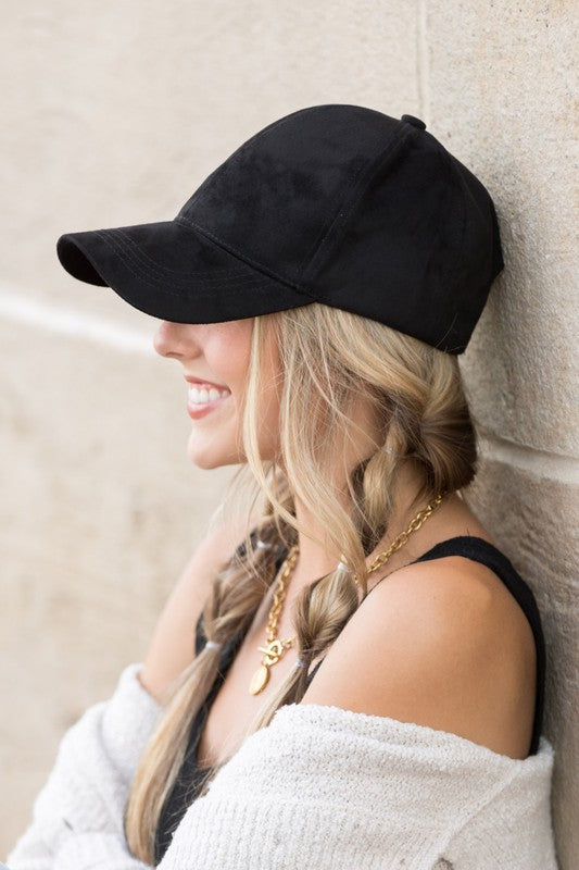 Suede Boyfriend Ball Cap Hat  Aili's Corner