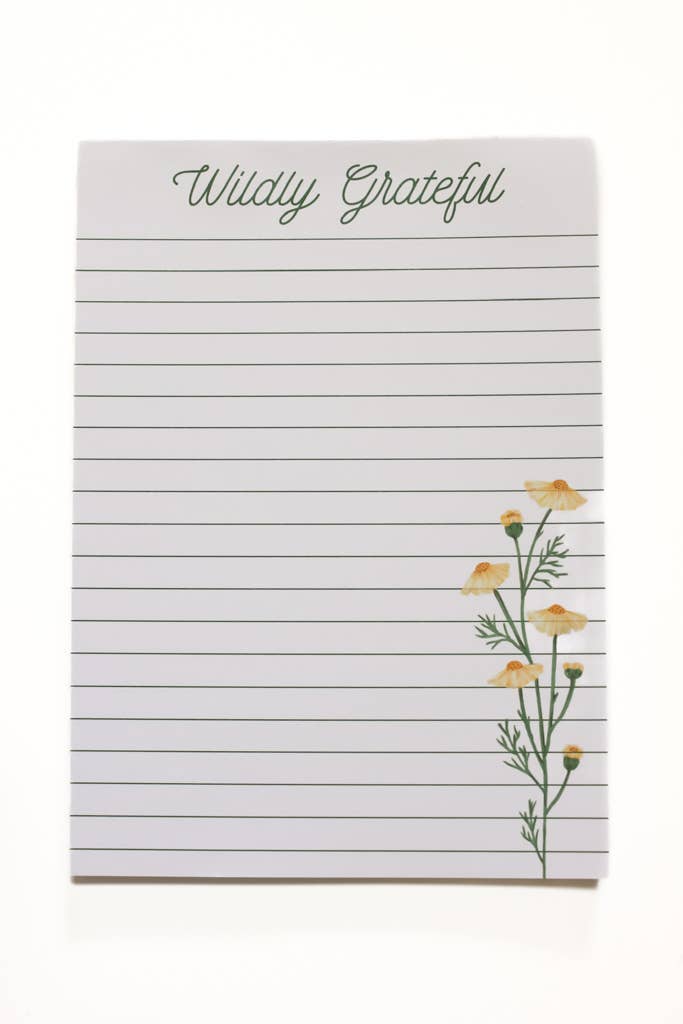 Wildly Grateful Notepad Spring-Summer Crowned Free