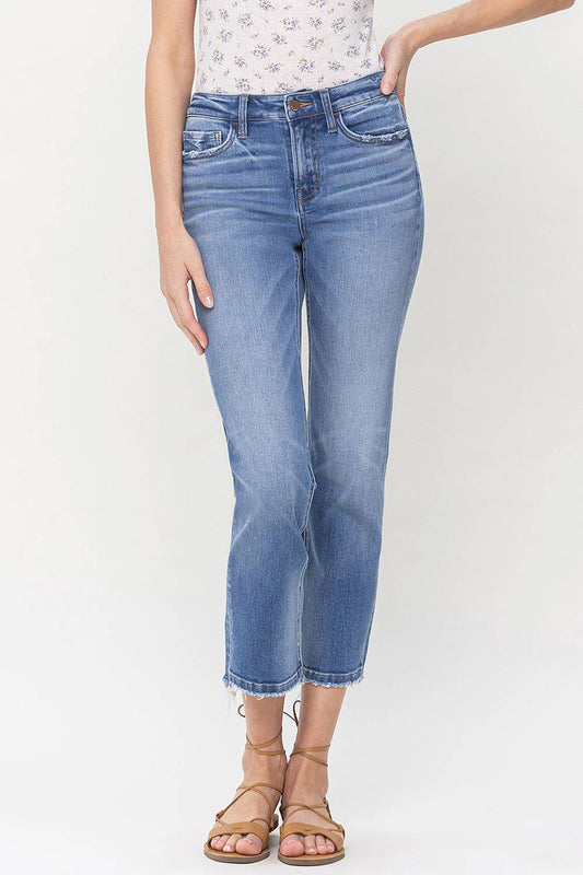 STATELY MID RISE CROP STRAIGHT JEANS Spring-Summer FLYING MONKEY