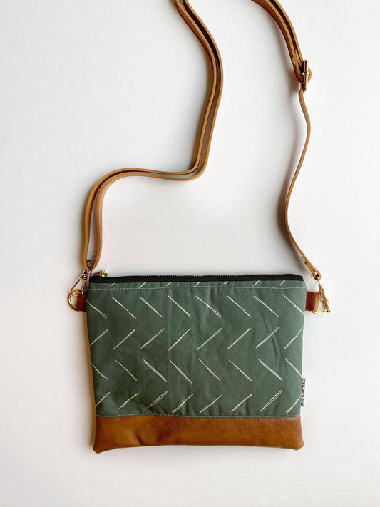 Small crossbody bag in duck green chevron Core September Skye Bags & Accessories