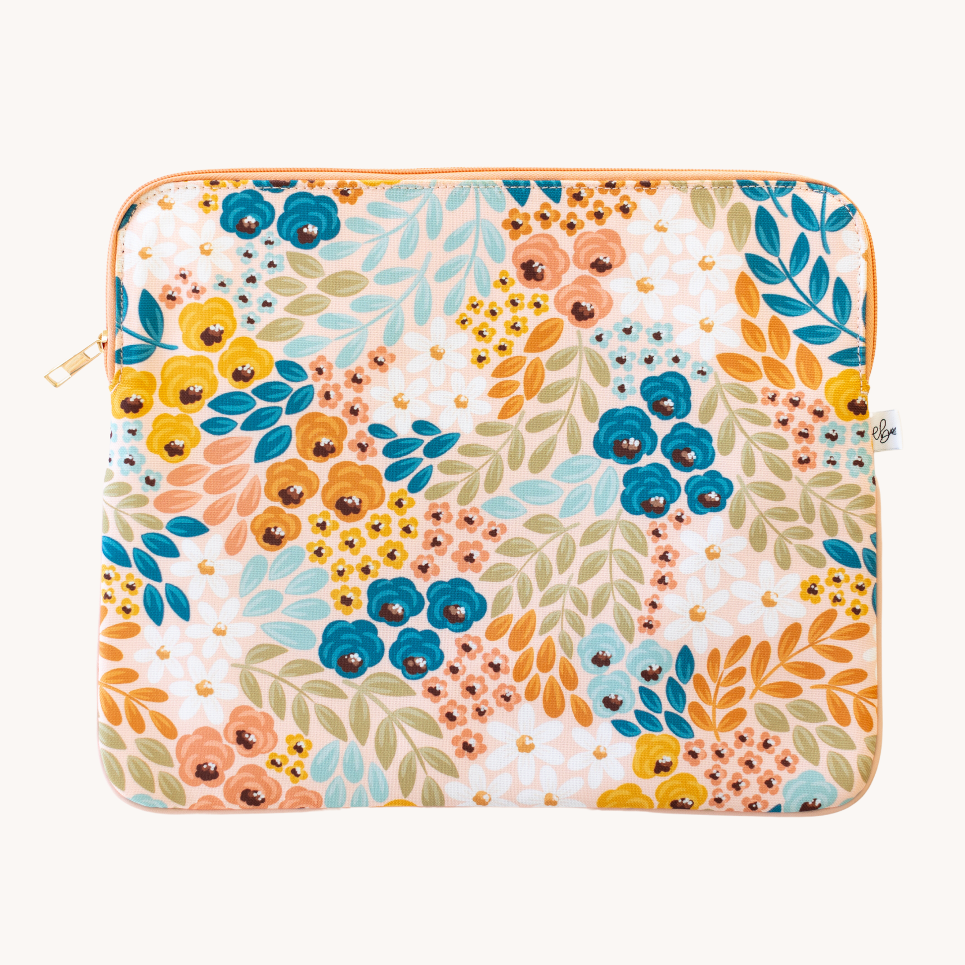 Honeysuckle Floral Laptop Sleeve: 15" Spring-Summer Elyse Breanne Design