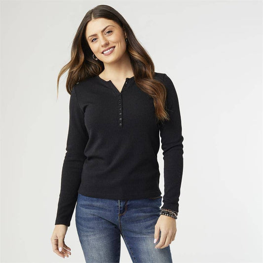 Lucy Long Sleeve BLACK Baby Ribbed Tee Fall-Winter COCO + CARMEN