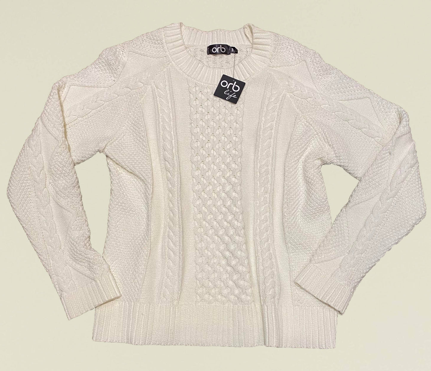 White Willow-Cabled Raglan Pullover Fall-Winter ORB