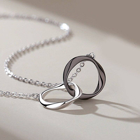 Interlocking Mobius Couple Necklace in 925 Sterling Silver Core Perimade & Co. LLC