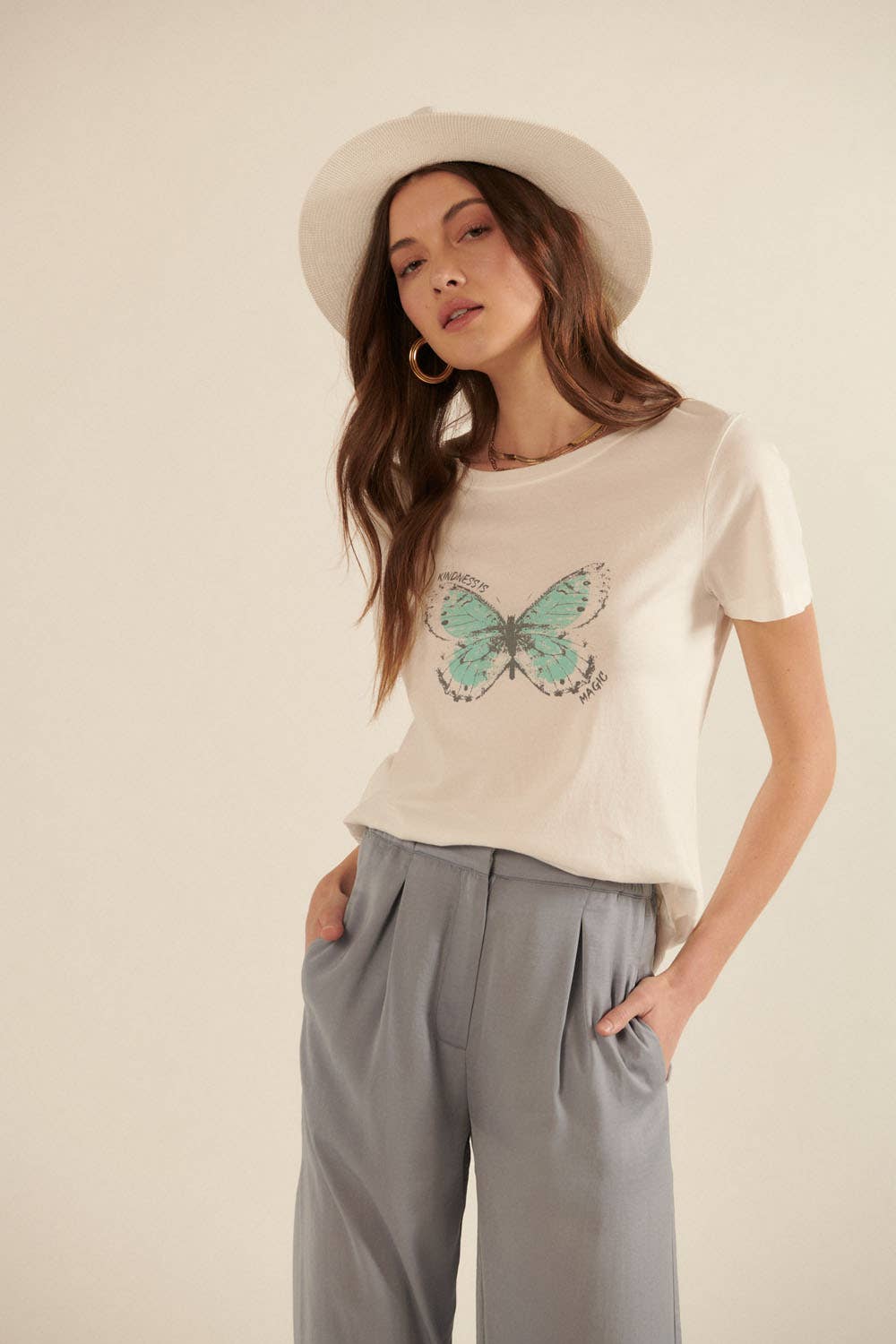 Kindness Magic Butterfly Short Sleeve Graphic Tee Fall-Winter Promesa USA