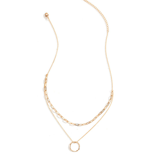 Gold Double Appeal Necklace with Circle Core Splendid Iris