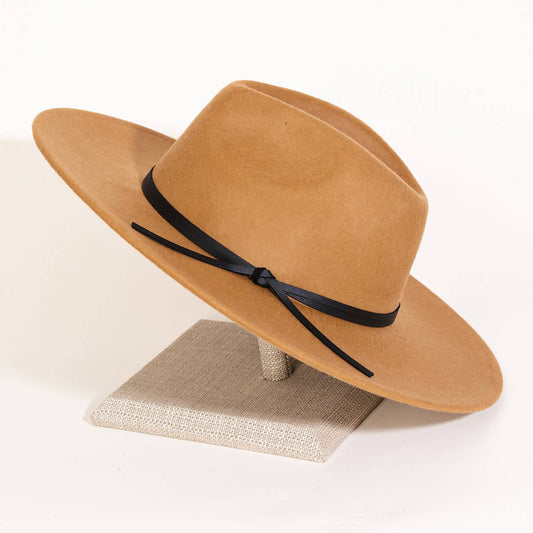 Wool Felt String Strap Fedora Fashion Hat Fall-Winter Collections by Fame Accessories