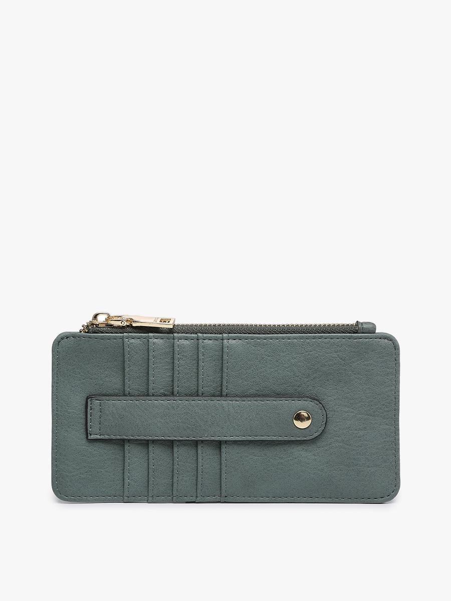 Dark Teal Saige Slim Card Holder Wallet Fall-Winter Jen & Co.