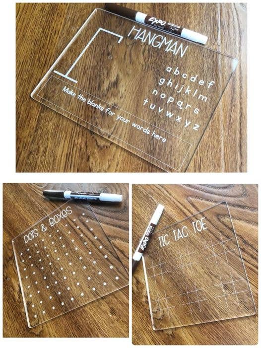 Dry Erase Acrylic Game Boards: Tic Tac Toe Core The Cracked Pig