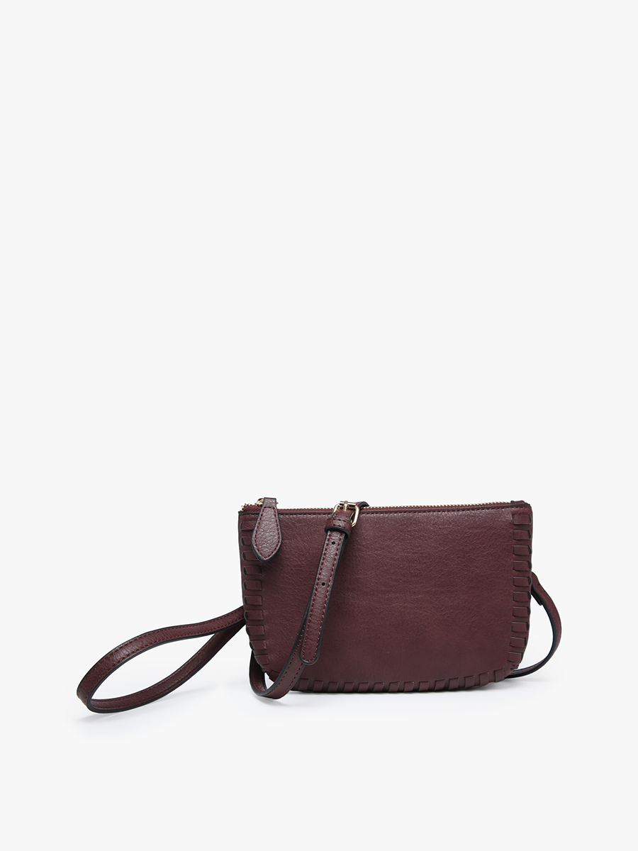 Bonnie Dual Compartment Whipstitch Crossbody: Merlot Fall-Winter Jen & Co.