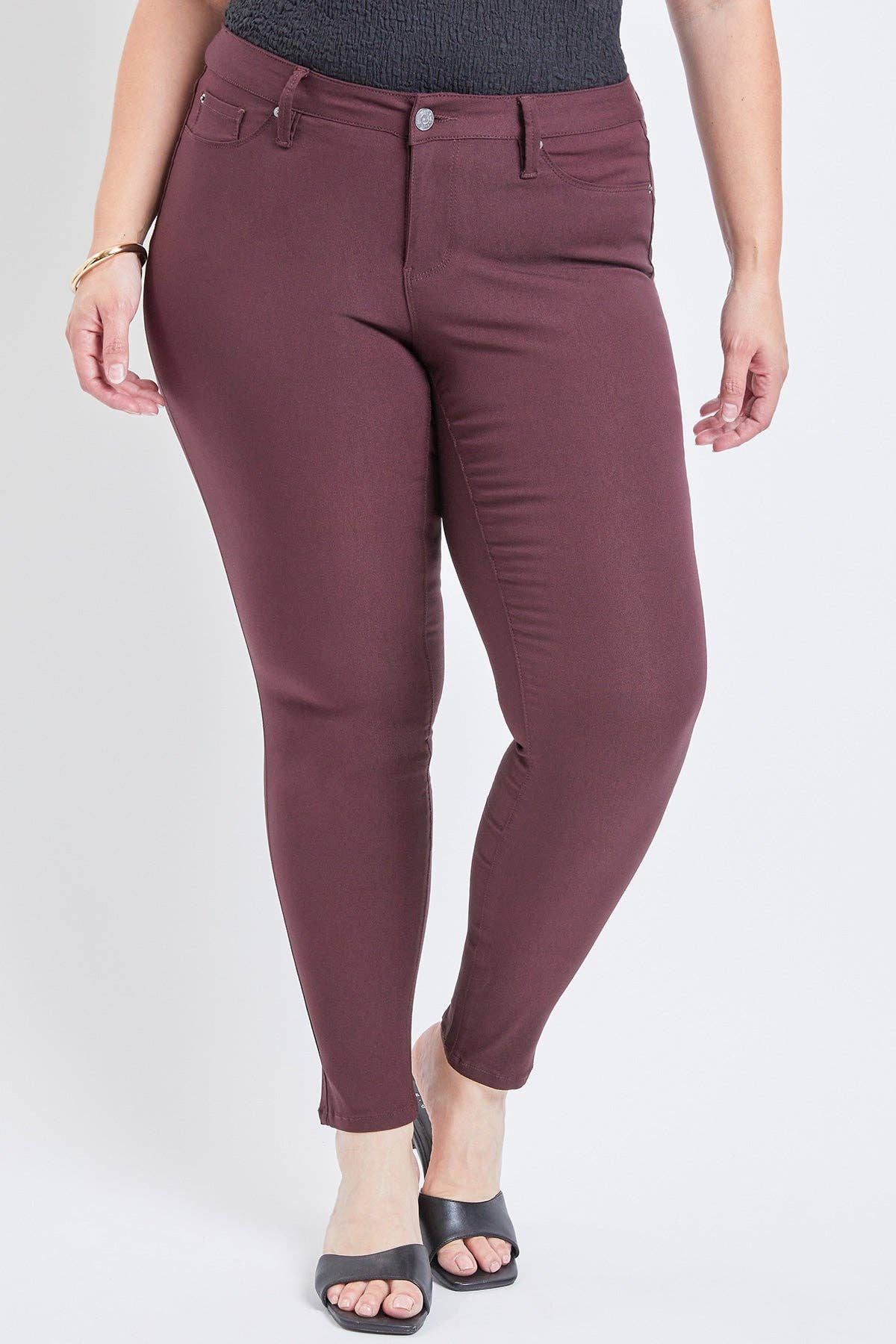 Missy Plus Size Hyperstretch Skinny Jean: DARK BERRY Spring-Summer YMI