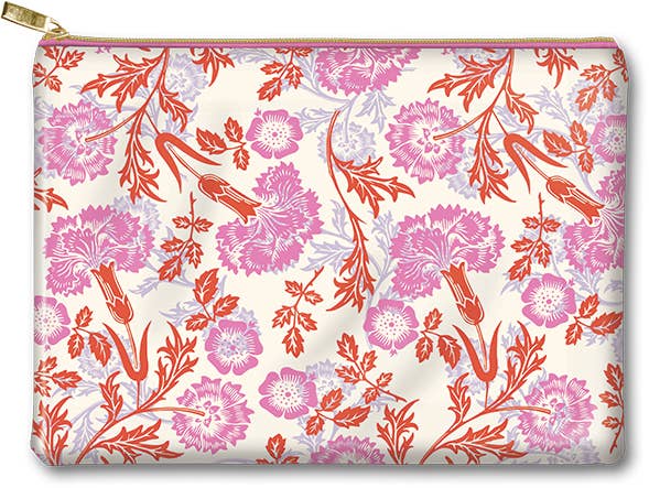 Vegan Leather Accessory Pouch - Cream Foral Spring-Summer Lady Jayne