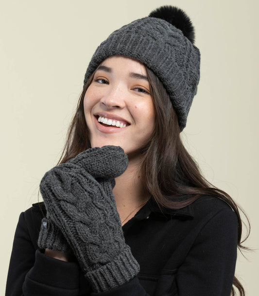 Black Melange Marshmallow Beanie Fall-Winter ORB