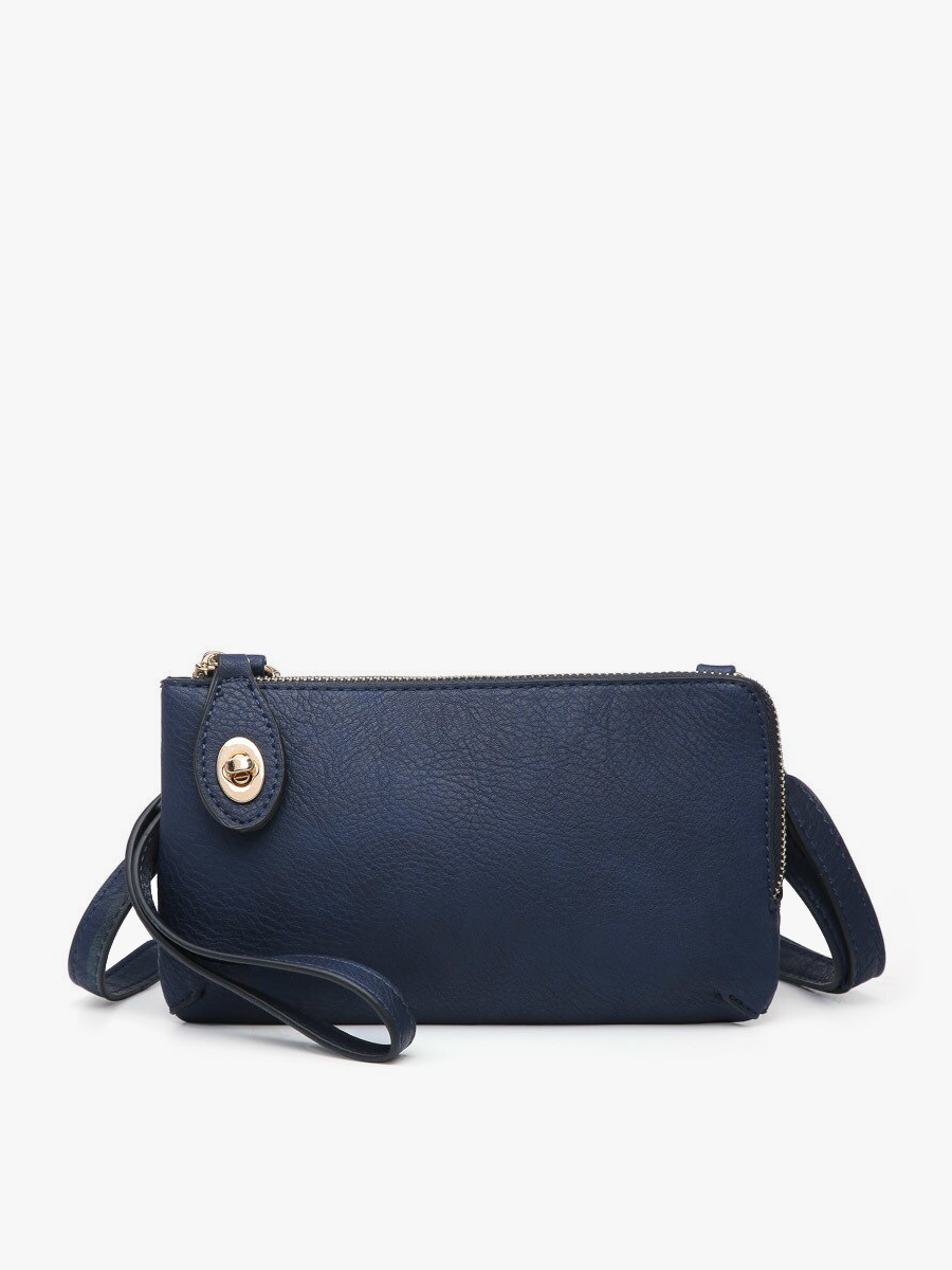 Navy Kendall Crossbody/Wristlet w/ Twist Lock Closure Fall-Winter Jen & Co.