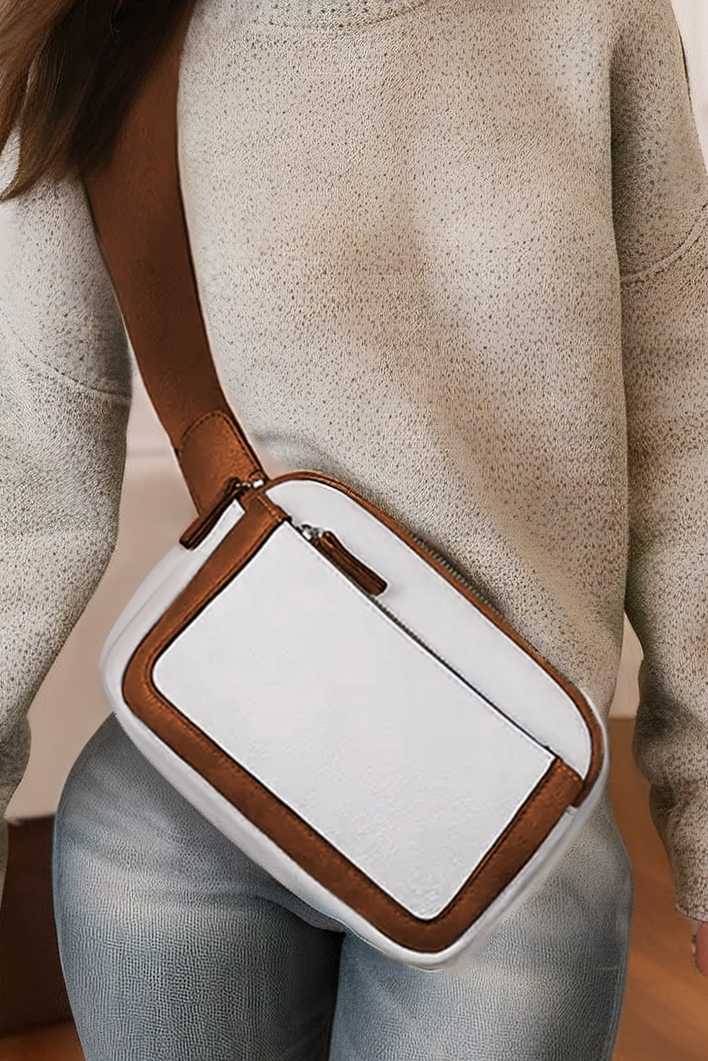 Adjustable Strap Mini PU Leather Crossbody Bag: Casual / White Spring-Summer Little Daisy Closet