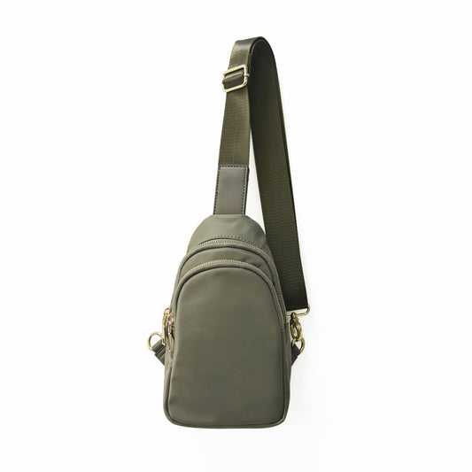 The River | Olive Nylon Sling Bag Fall-Winter Babs + Birdie