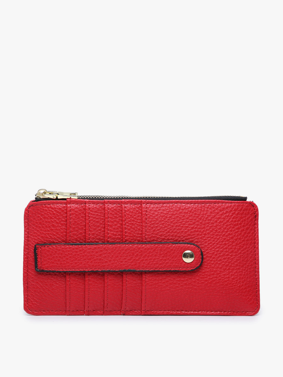 Red Saige Slim Card Holder Wallet Fall-Winter Jen & Co.