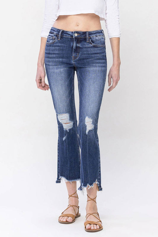 SPELLBOUND MID-RISE CROP KICK FLARE JEANS Spring-Summer Lovervet by VERVET