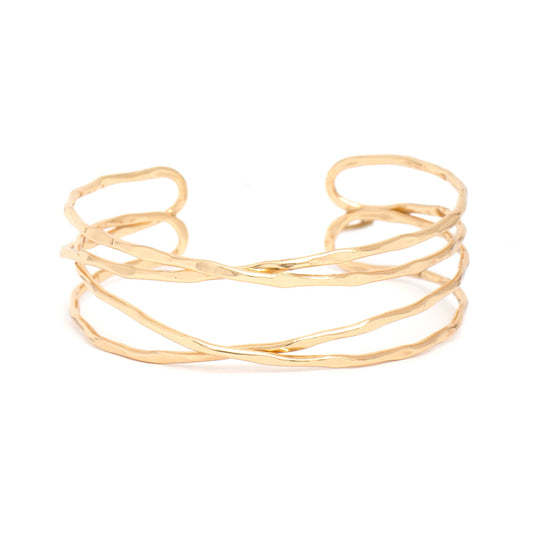 Textured Cuff Bracelet | Gold Core Splendid Iris