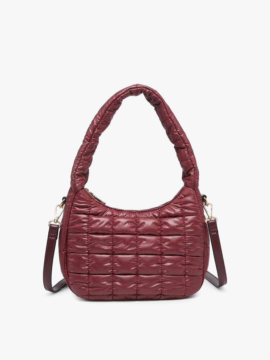 Arden Nylon Puffer Purse Shoulder Bag/Satchel: Merlot Fall-Winter Jen & Co.