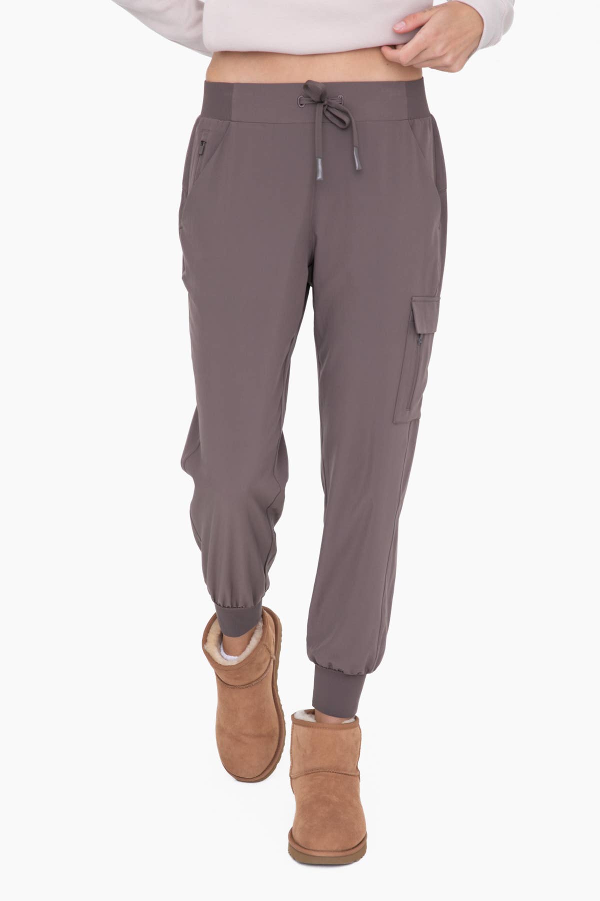 High-Waisted Capri Active Joggers with Pockets: COCOA Core Mono B