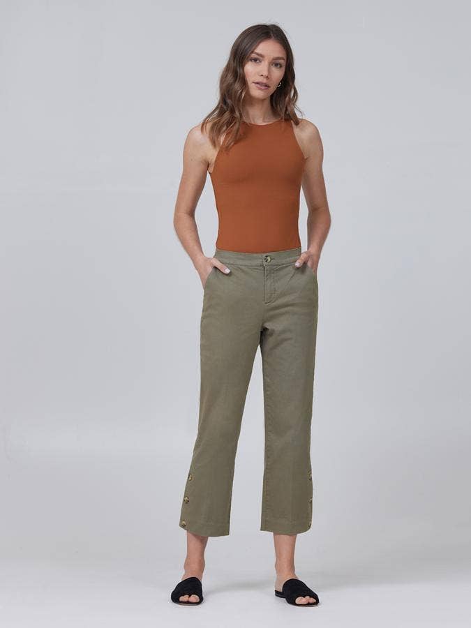 Melanie Cropped Straight w/Button Placket  Lila Ryan