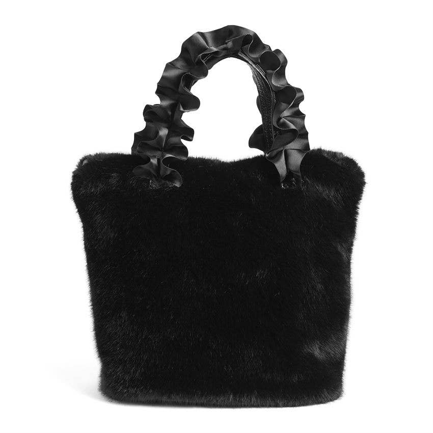 Larsa Black Faux Fur Wristlet Fall-Winter COCO + CARMEN