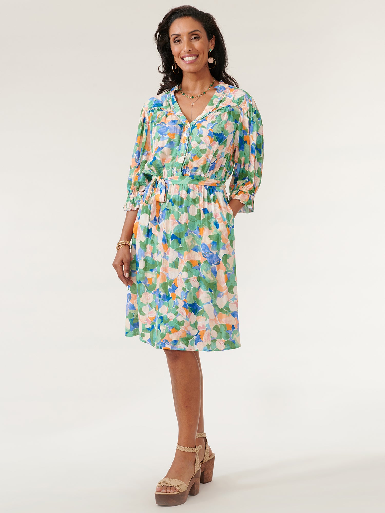 Willow Green/Multi Dress Spring-Summer JOOR - Democracy