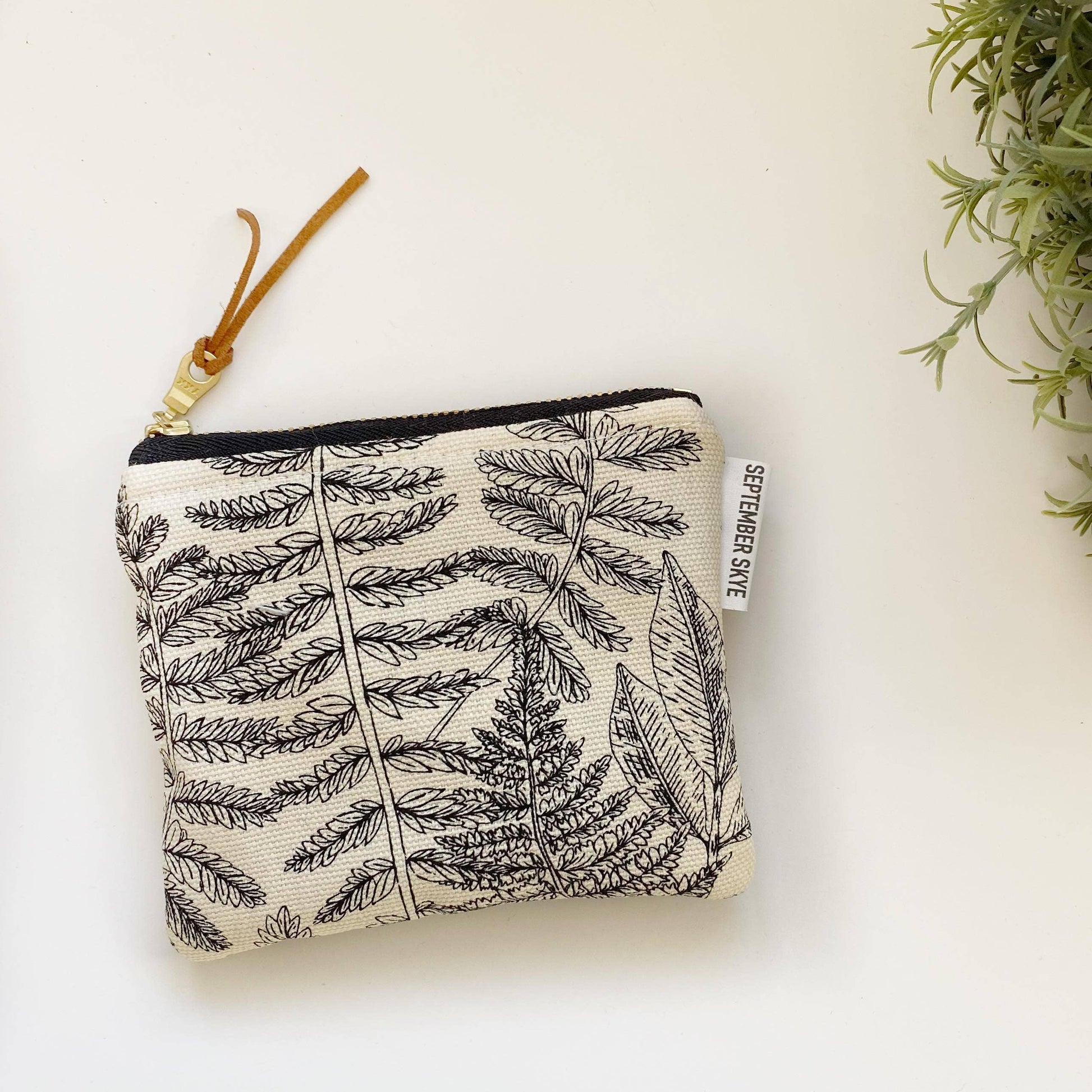Small square pouch in canvas fern Core September Skye Bags & Accessories