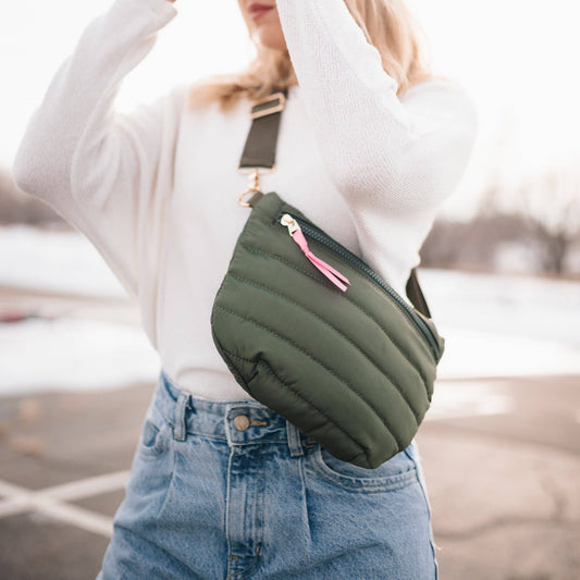 Jolie Belt Puffer Bag: Olive Core Pretty Simple