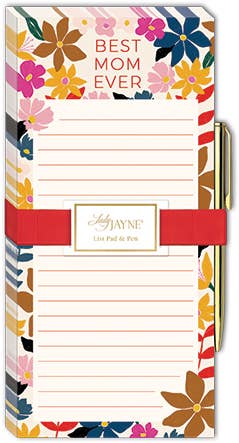 Magnetic Wide List pad With Pen MODERN MOM FLORAL Spring-Summer Lady Jayne
