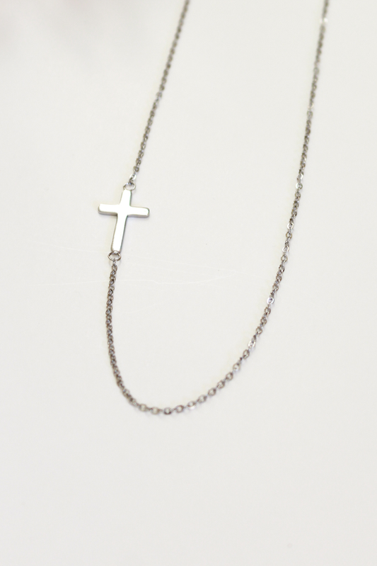 At the Cross Necklace in Silver - Made by Survivors Core Crowned Free
