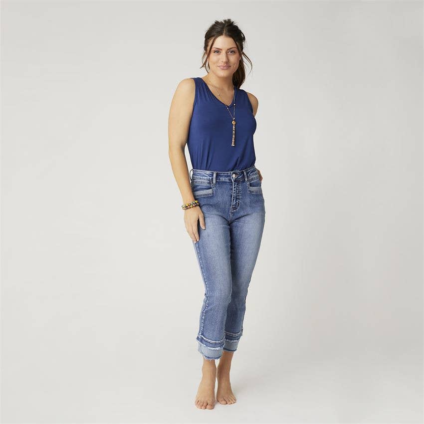 Everstretch Boyfriend Capri with Contrast Bottom Spring-Summer COCO + CARMEN