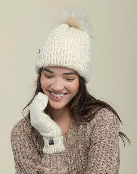 Oatmilk Snowflake Lined Rib Beanie Fall-Winter ORB