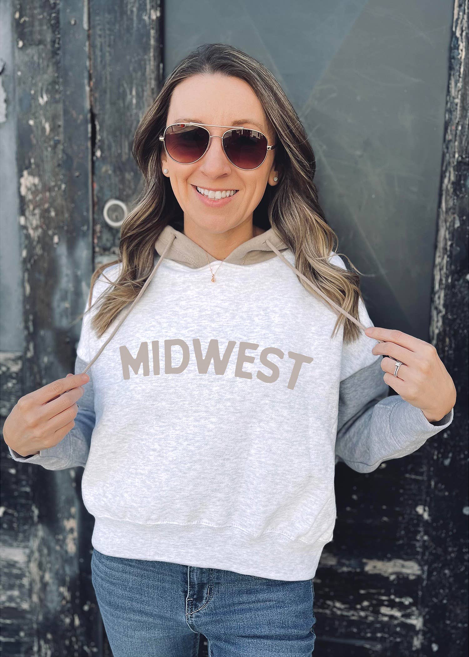 MIDWEST - Crop Hoodie: Ash Spring-Summer Lemon Lorraine's LLC