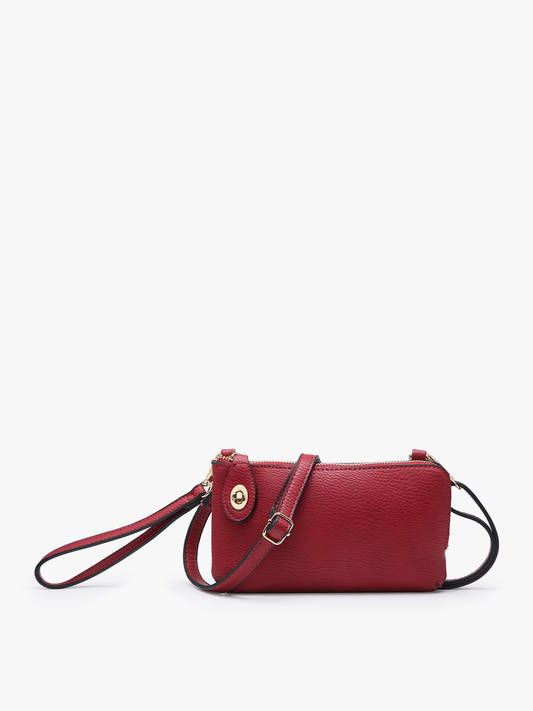 Wine Kendall Crossbody/Wristlet w/ Twist Lock Closure Fall-Winter Jen & Co.